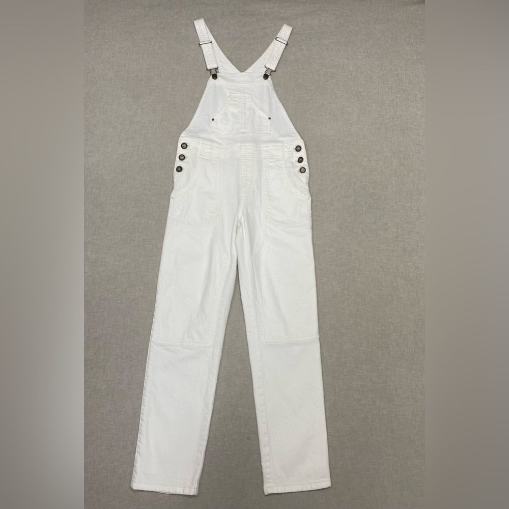 Anthropologie Pilcro Womens Painter Overalls Size 25 Jumpsuit Retro Boho White